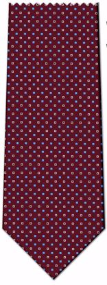 Picture of 100% SILK WOVEN  - BURGANDY WITH WHITE/BLUE DOTS