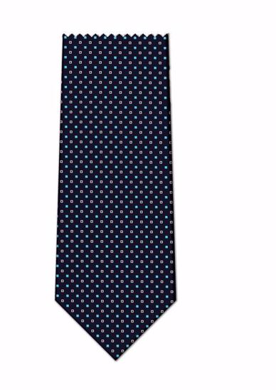 Picture of 100% SILK WOVEN  - NAVY WITH WHITE/BLUE DOTS