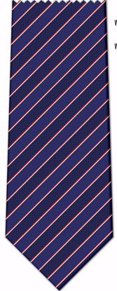 Picture of 100% SILK WOVEN - BLUE WITH RED/WHITE STRIPES