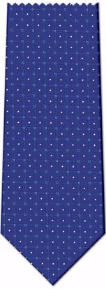 Picture of 100% SILK WOVEN - BLUE WITH WHITE/LIGHT BLUE DOTS