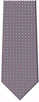 Picture of 100% SILK WOVEN - GRAY WITH WHITE/PINK DOTS