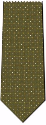 Picture of 100% SILK WOVEN - GREEN WITH WHITE/YELLOW DOTS