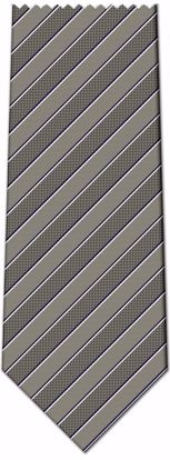 Picture of 100% SILK WOVEN - GREY WITH NAVY/WHITE STRIPES