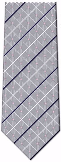 Picture of 100% SILK WOVEN - LIGHT GRAY PLAID