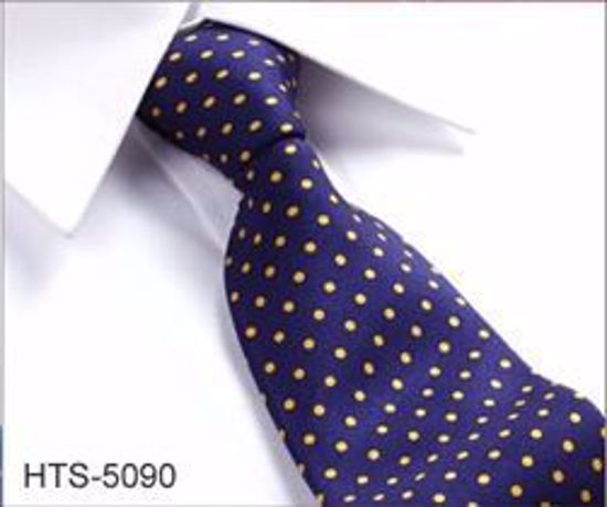 Picture of 100% SILK WOVEN MULTI-COLOR DOT TIE - BLUE/YELLOW DOTS