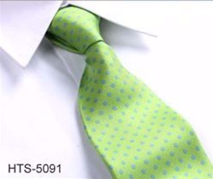 Picture of 100% SILK WOVEN MULTI-COLOR DOT TIE - GREEN/BLUE DOTS