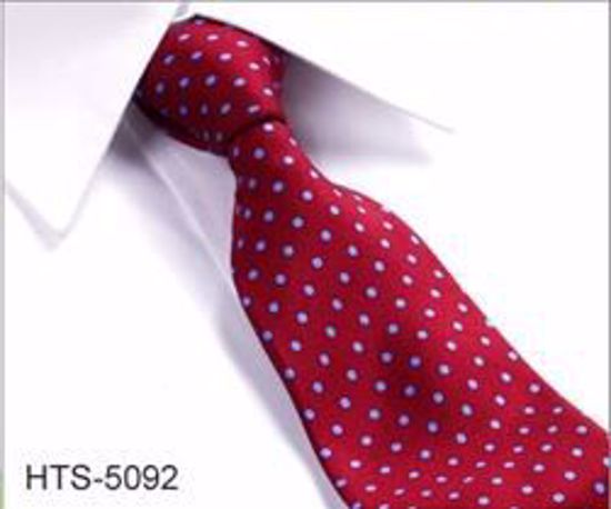 Picture of 100% SILK WOVEN MULTI-COLOR DOT TIE - RED/WHITE DOTS