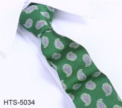 Picture of 100% SILK WOVEN MULTI-COLOR PAISLEY TIE - Green