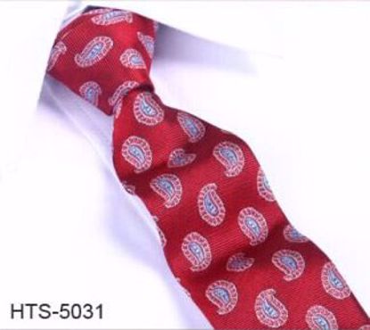 Picture of 100% SILK WOVEN MULTI-COLOR PAISLEY TIE - RED