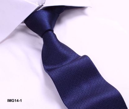 Picture of 100% SILK WOVEN SOLID TIE - DARK BLUE