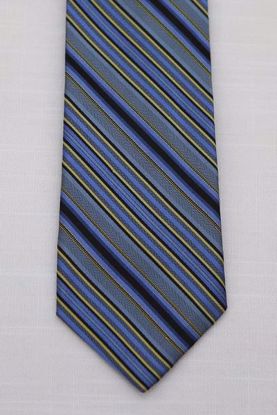 Picture of Blue - 100% SILK WOVEN TEXTURED MINI STRIPE NECKTIE