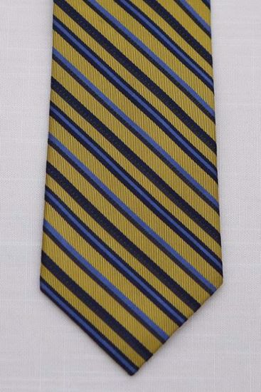 Picture of Gold - 100% SILK WOVEN MULTI STRIPE NECKTIE