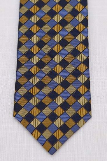 Picture of Gold - 100% SILK WOVEN MUTLI COLORED BOX NECKTIE