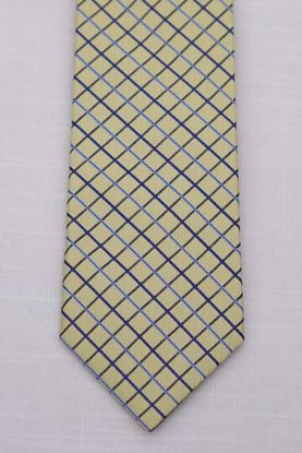 Picture of Gold - 100% SILK WOVEN TEXTURED GRID NECKTIE