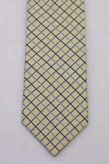 Picture of Gold - 100% SILK WOVEN TEXTURED GRID NECKTIE