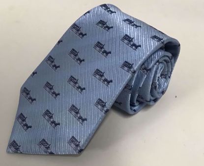 Picture of HORSE & CARRIAGE-NAVY - 100% SILK WOVEN TEXTURED NECKTIE