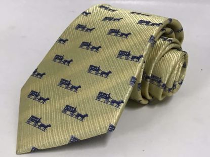 Picture of HORSE & CARRIAGE-YELLOW - 100% SILK WOVEN TEXTURED NECKTIE