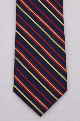 Picture of Navy - 100% SILK WOVEN MULTI STRIPE NECKTIE