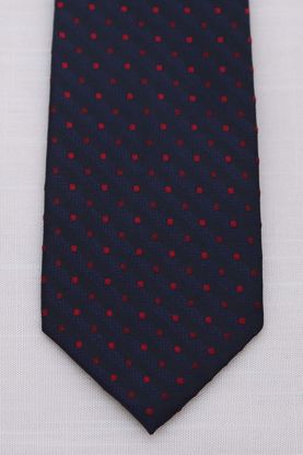 Picture of Navy - 100% SILK WOVEN TEXTURED PIN DOT NECKTIE