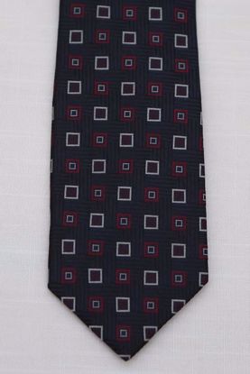 Picture of Navy - 100% SILK WOVEN TEXTURED TOSSED BOX NECKTIE