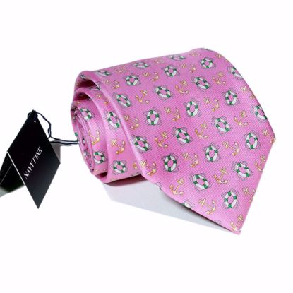 Picture of Pink - 100% SILK WOVEN GEOMETRIC NECKTIE