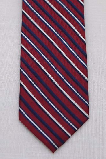 Picture of Red - 100% SILK WOVEN MULTI STRIPE NECKTIE