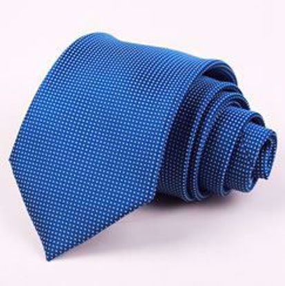 Picture of Vibrant Blue - 100% SILK WOVEN TEXTURED DOT NECKTIE