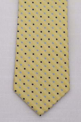 Picture of Yellow - 100% SILK WOVEN TEXTURED PIN DOT NECKTIE