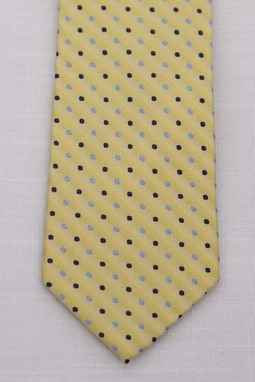 Picture of Yellow - 100% SILK WOVEN TEXTURED PIN DOT NECKTIE