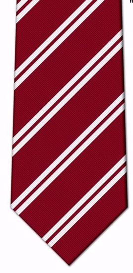 Picture of 100% SILK WOVEN  - RED/WHITE STRIPE