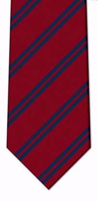 Picture of 100% SILK WOVEN  - RED/BLUE DOUBLE STRIPE