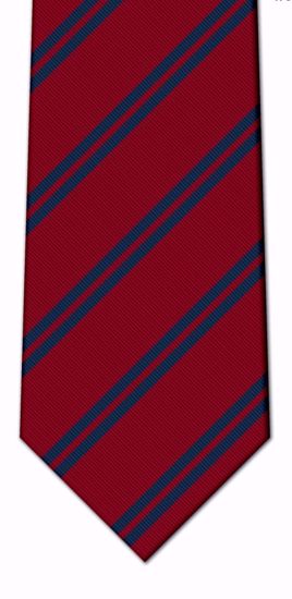 Picture of 100% SILK WOVEN  - RED/BLUE DOUBLE STRIPE