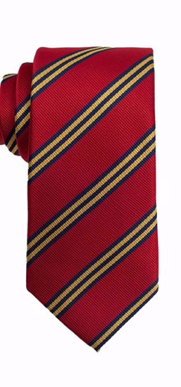 Picture of Red Blue/Yellow Stripes - 100% SILK WOVEN MICRO NEAT NECKTIE